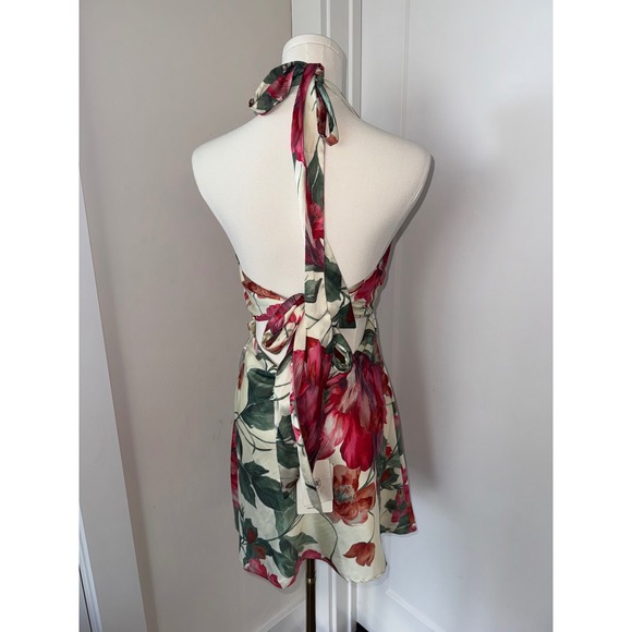 Pepper Mayo Yellow Floral Halter Neck Mini Dress - Picture 3 of 9